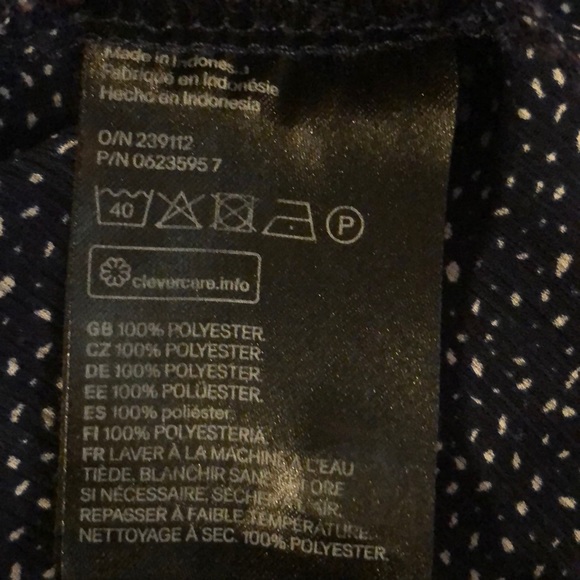 💘H&M Navy Ruffle Front Peplum Top Ditzy Print - Picture 7 of 8